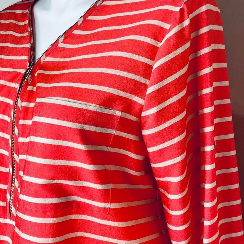 Calvin Klein striped top with zipper closure